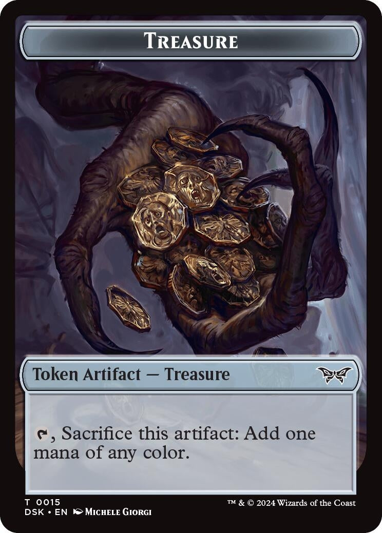 Image for Treasure // Manifest Double-Sided Token (15 // 18) (DSK) - Magic: The Gathering