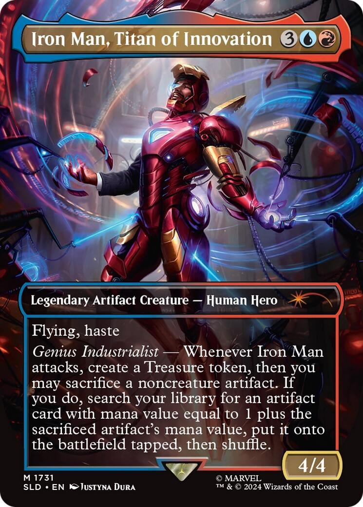 Image for Iron Man, Titan of Innovation (Rainbow Foil) (1731) (SLD) - Magic: The Gathering