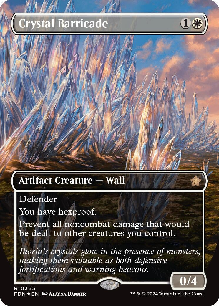 Image for Crystal Barricade (Borderless) (Mana Foil) (365) (FDN) - Magic: The Gathering