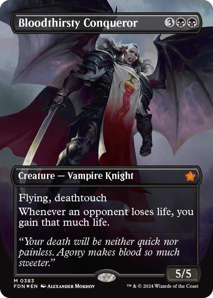 Image for Bloodthirsty Conqueror (Borderless) (Mana Foil) (383) (FDN) - Magic: The Gathering