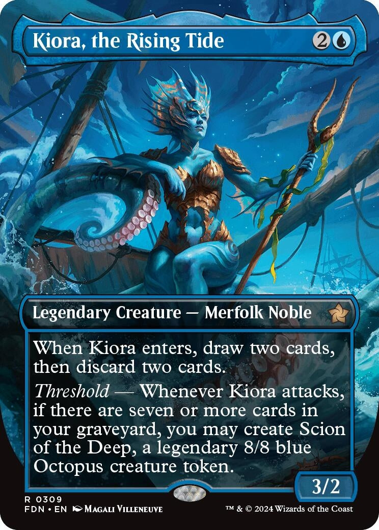 Image for Kiora, the Rising Tide (Borderless) (309) (FDN) - Magic: The Gathering