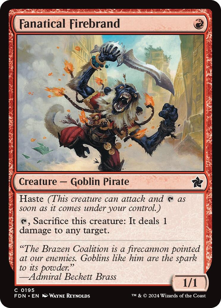 Image for Fanatical Firebrand (195) (FDN) - Magic: The Gathering
