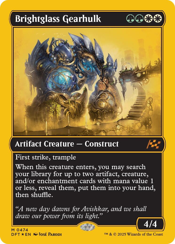 Image for Brightglass Gearhulk (First-Place Foil) (474) (DFT) - Magic: The Gathering