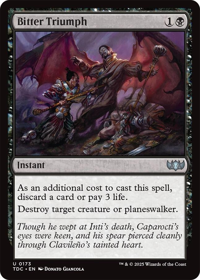 Image for Bitter Triumph (173) (TDC) - Magic: The Gathering