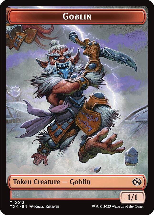 Image for Goblin // Warrior Double-Sided Token (12 // 13) (TDM) - Magic: The Gathering