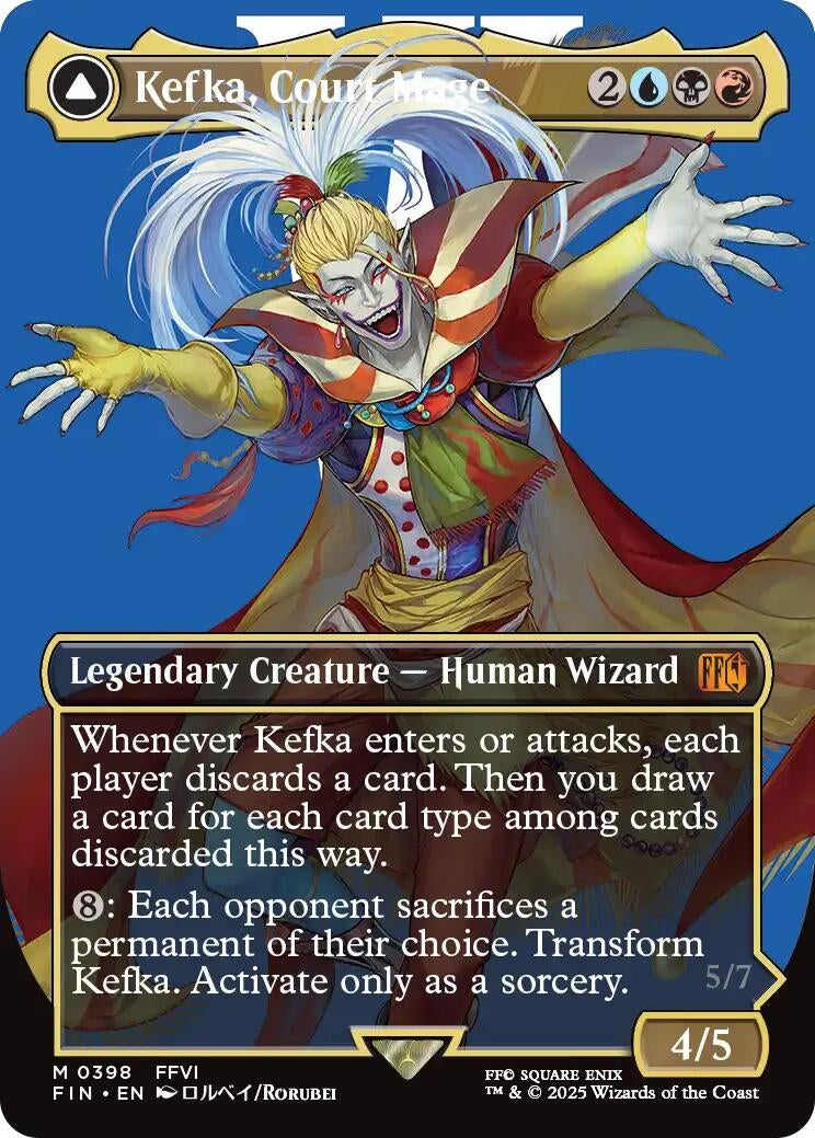Image for Kefka, Court Mage (0398) (Borderless) (398) (FIN) - Magic: The Gathering