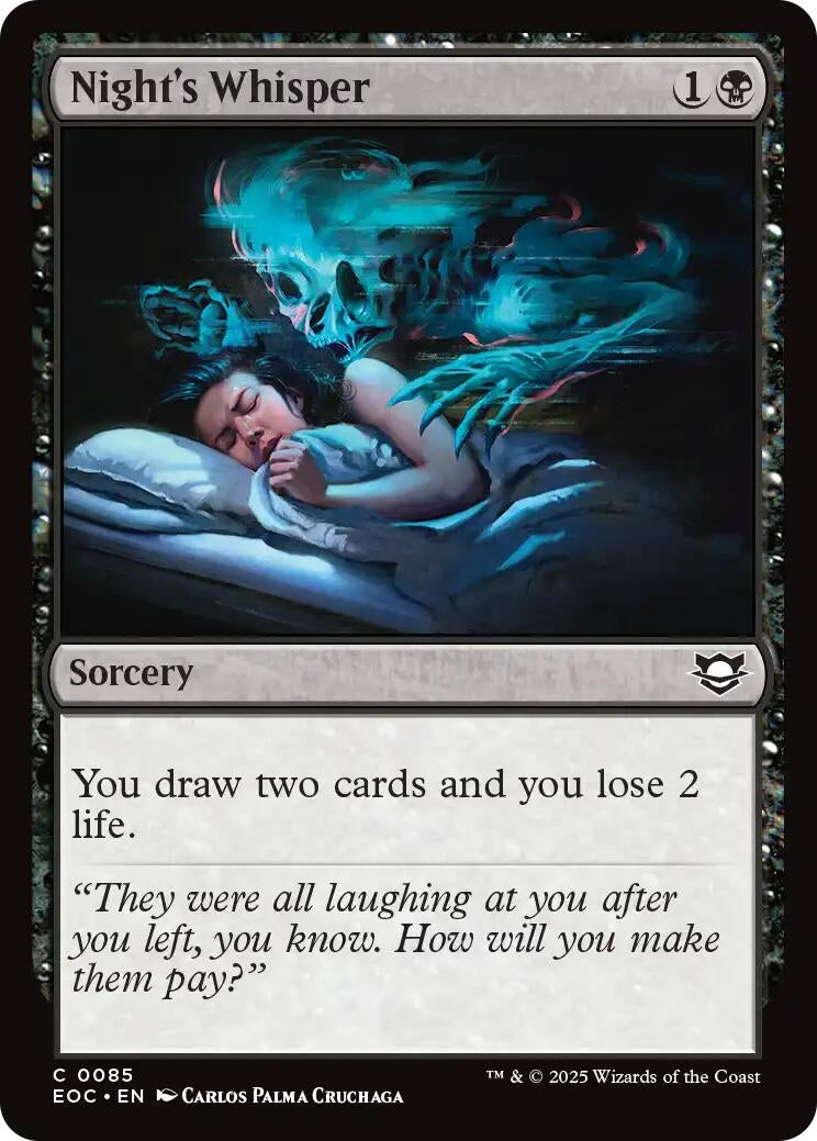 Image for Night's Whisper (85) (EOC) - Magic: The Gathering