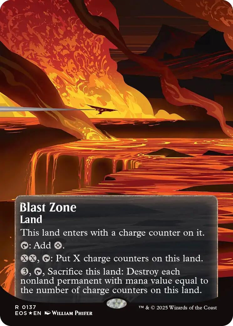 Image for Blast Zone (0137) (Borderless) (Galaxy Foil) (137) (EOS) - Magic: The Gathering