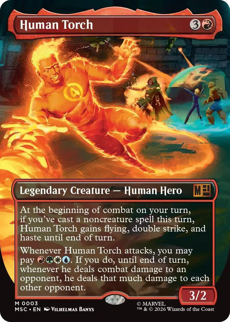 Image for Human Torch (Borderless) (3) (MSC) - Magic: The Gathering