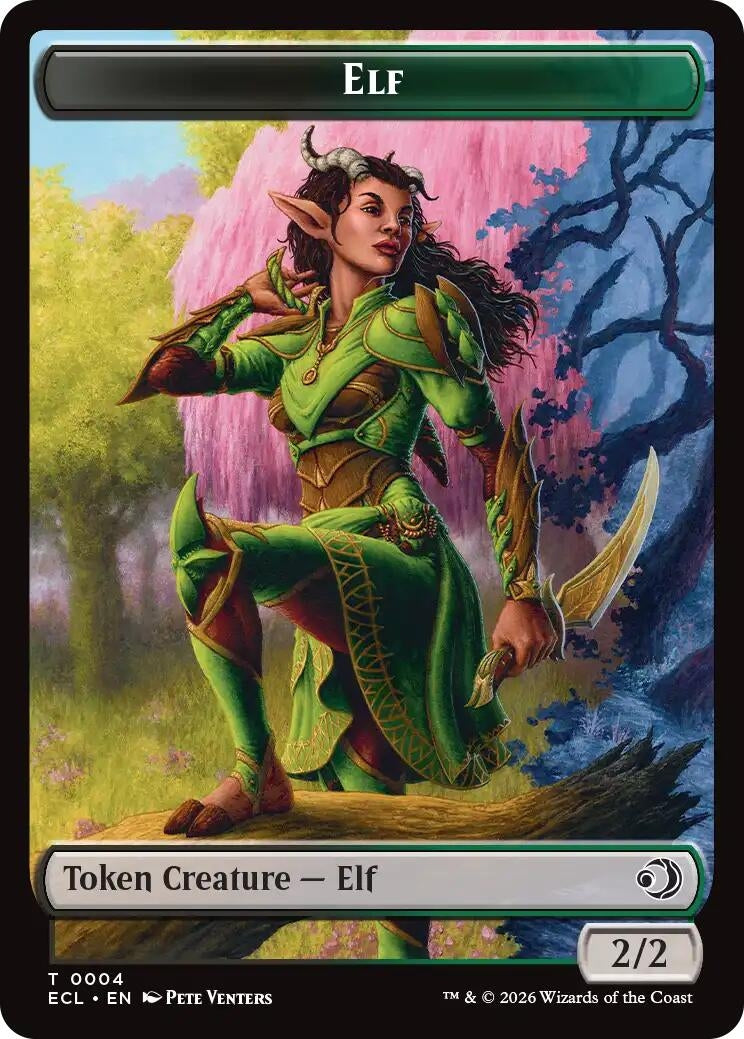 Image for Elf // Kithkin (0007) Double-Sided Token (4 // 7) (ECL) - Magic: The Gathering