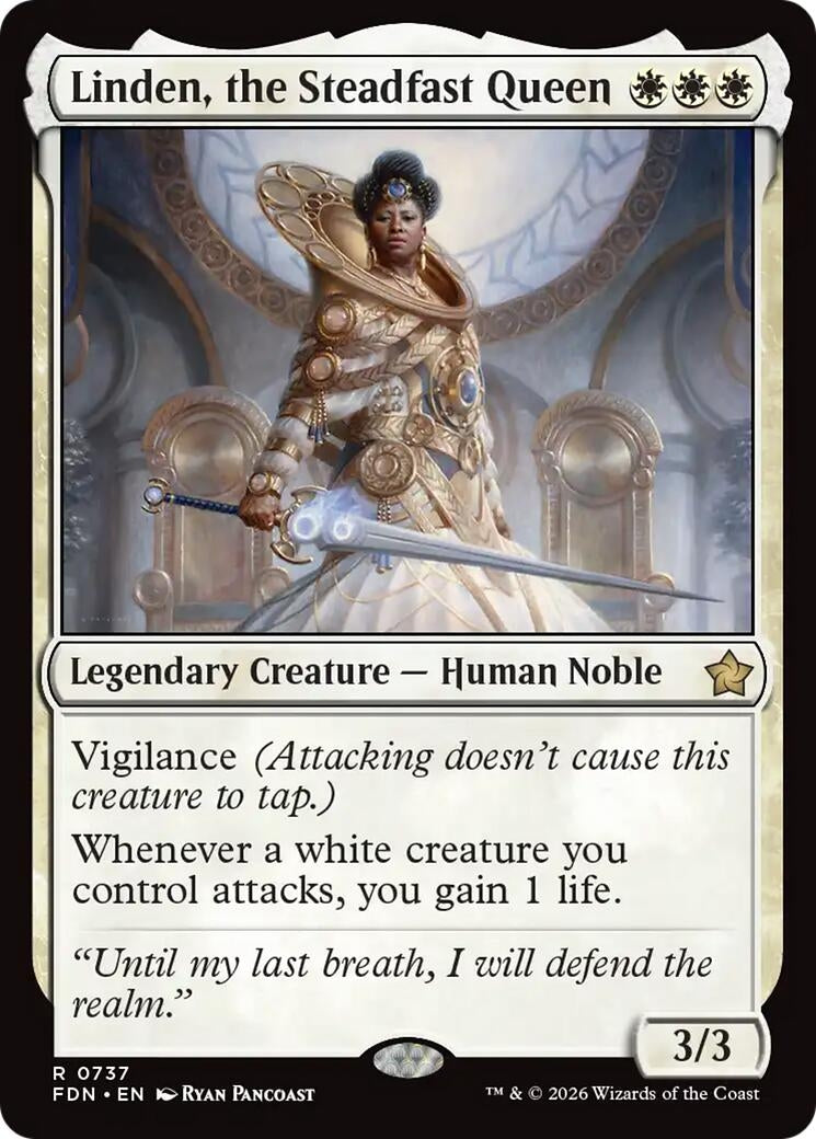 Image for Linden, the Steadfast Queen (0737) (737) (FDN) - Magic: The Gathering