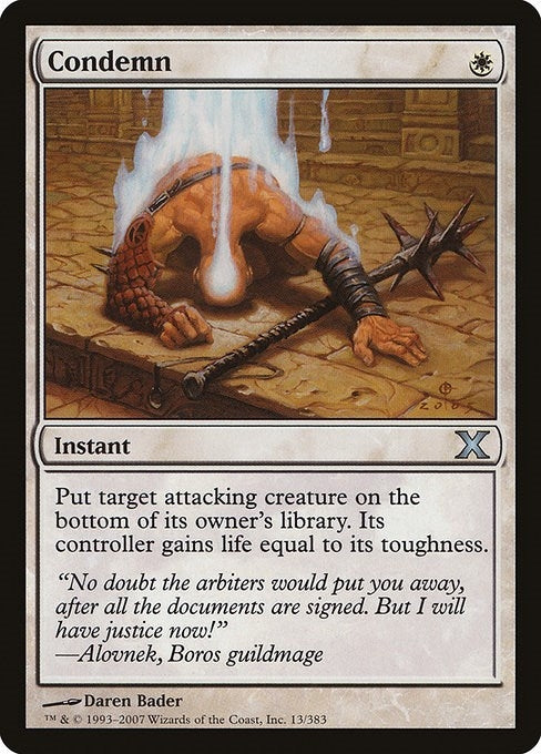 Image for Condemn (13) (10E) - Magic: The Gathering