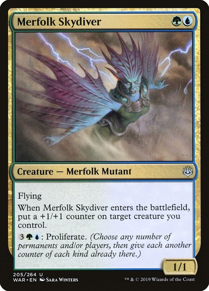 Merfolk Skydiver (205) (WAR) Japanese