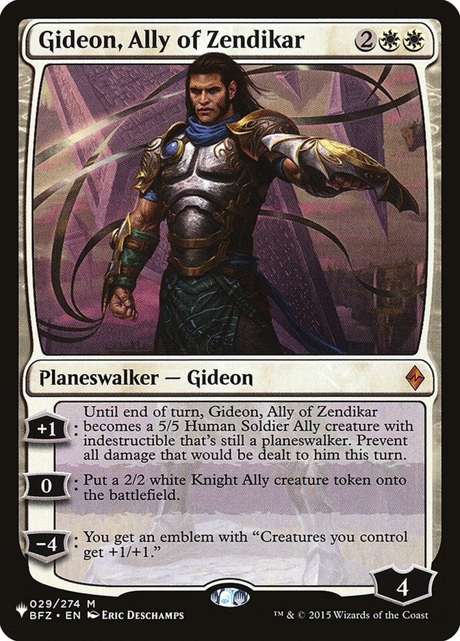 Gideon, Ally of Zendikar (029/274) (LIST)