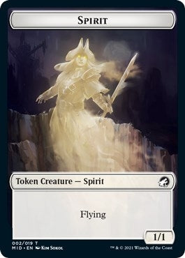 Image for Spirit // Zombie (015) Double-Sided Token (2 // 15) (MID) - Magic: The Gathering