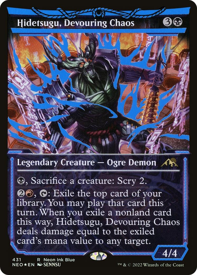 Image for Hidetsugu, Devouring Chaos (Neon Blue) (431) (NEO) - Magic: The Gathering