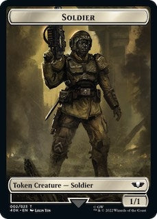 Image for Soldier (002) // Space Marine Devastator Double-Sided Token (2 // 5) (40K) - Magic: The Gathering