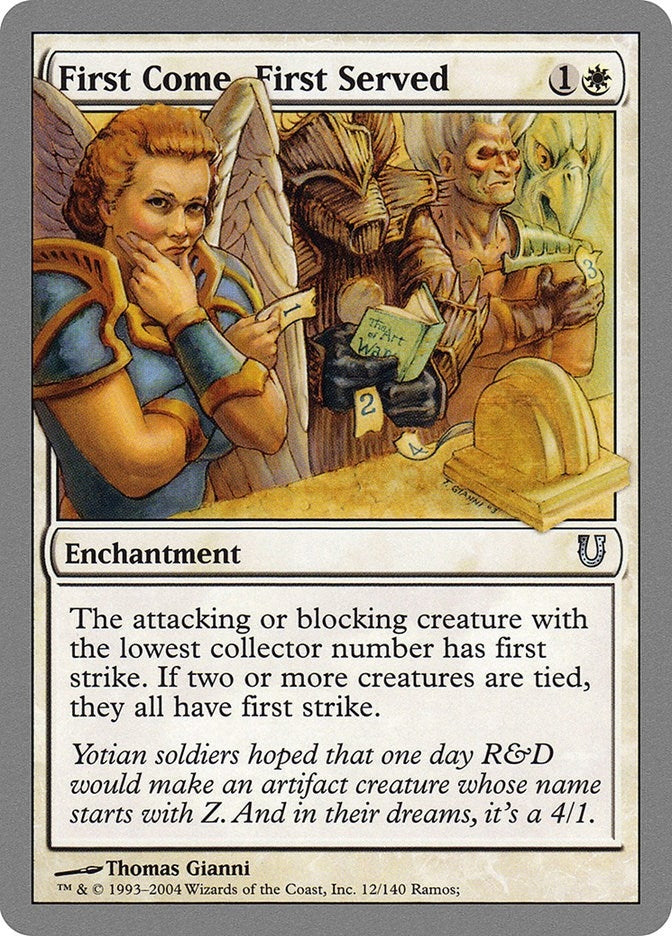Image for First Come, First Served (12) (UNH) - Magic: The Gathering