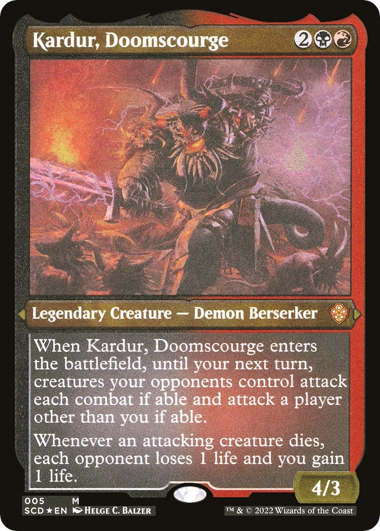 Image for Kardur, Doomscourge (Foil Etched) (5) (SCD) - Magic: The Gathering