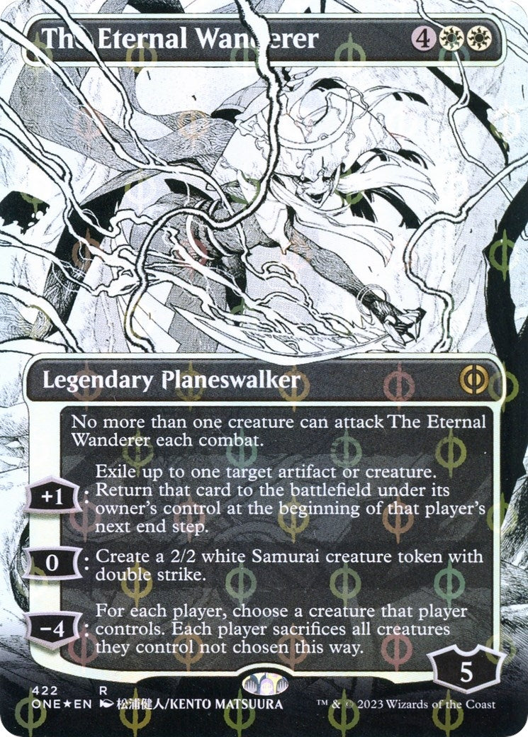 Image for The Eternal Wanderer (Borderless) (Step-and-Compleat Foil) (422) (ONE) - Magic: The Gathering