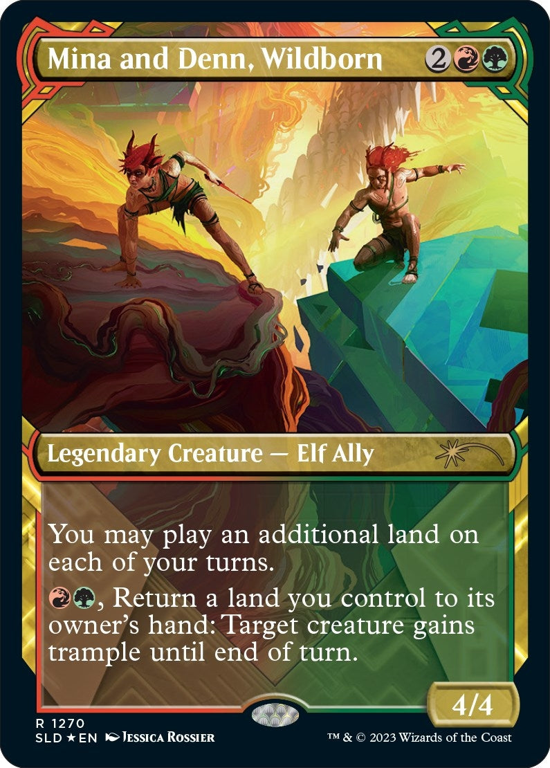 Image for Mina and Denn, Wildborn (Halo Foil) (1270) (SLD) - Magic: The Gathering