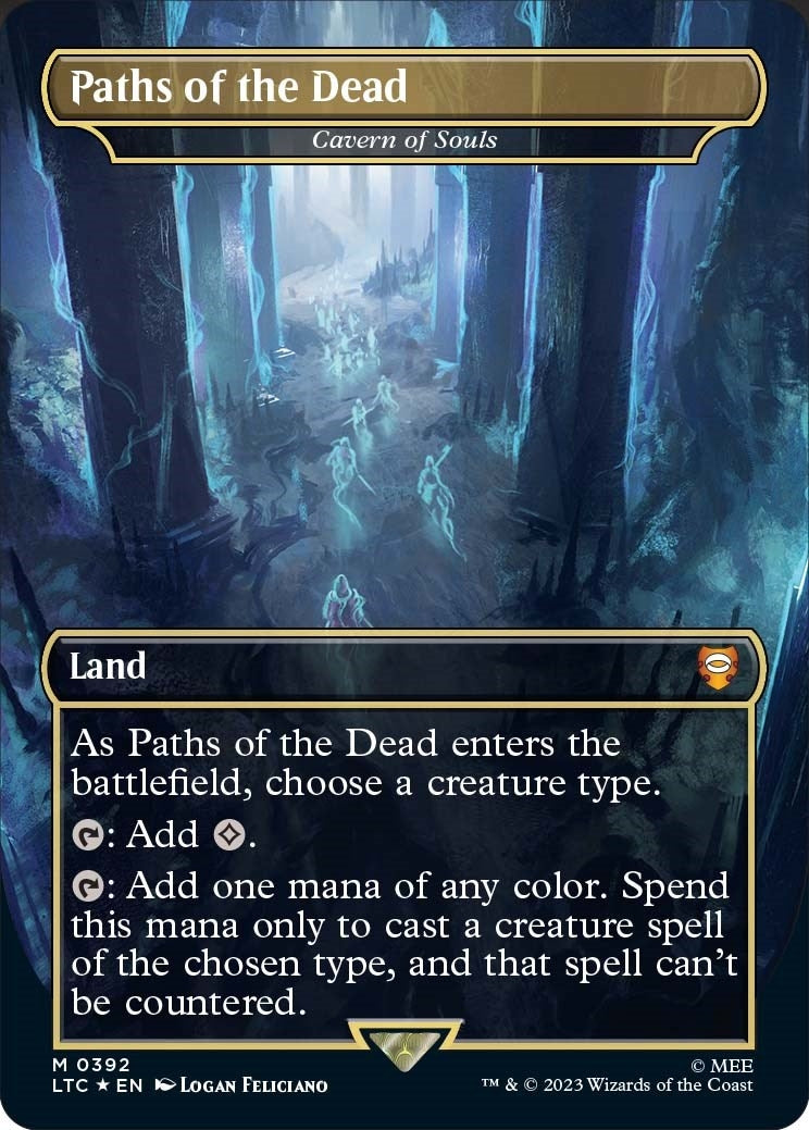 Image for Paths of the Dead - Cavern of Souls (Borderless) (Surge Foil) (392) (LTC) - Magic: The Gathering