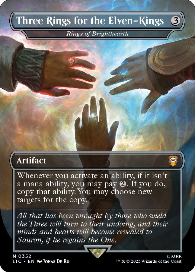 Image for Three Rings for the Elven-Kings - Rings of Brighthearth (Borderless) (352) (LTC) - Magic: The Gathering