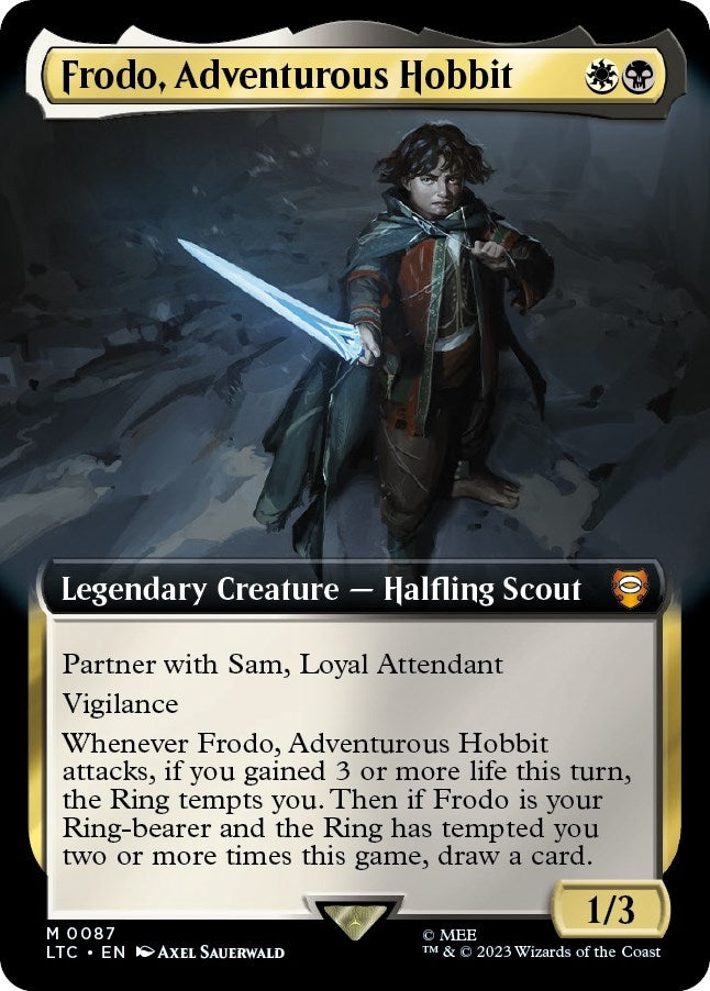 Image for Frodo, Adventurous Hobbit (Extended Art) (87) (LTC) - Magic: The Gathering