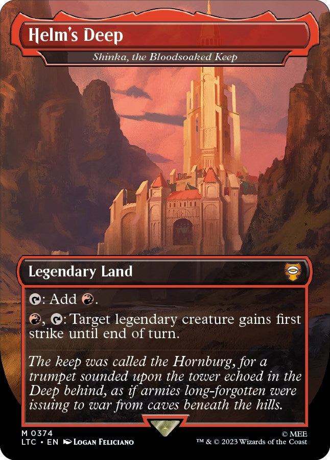 Image for Helm's Deep - Shinka, the Bloodsoaked Keep (Borderless) (374) (LTC) - Magic: The Gathering