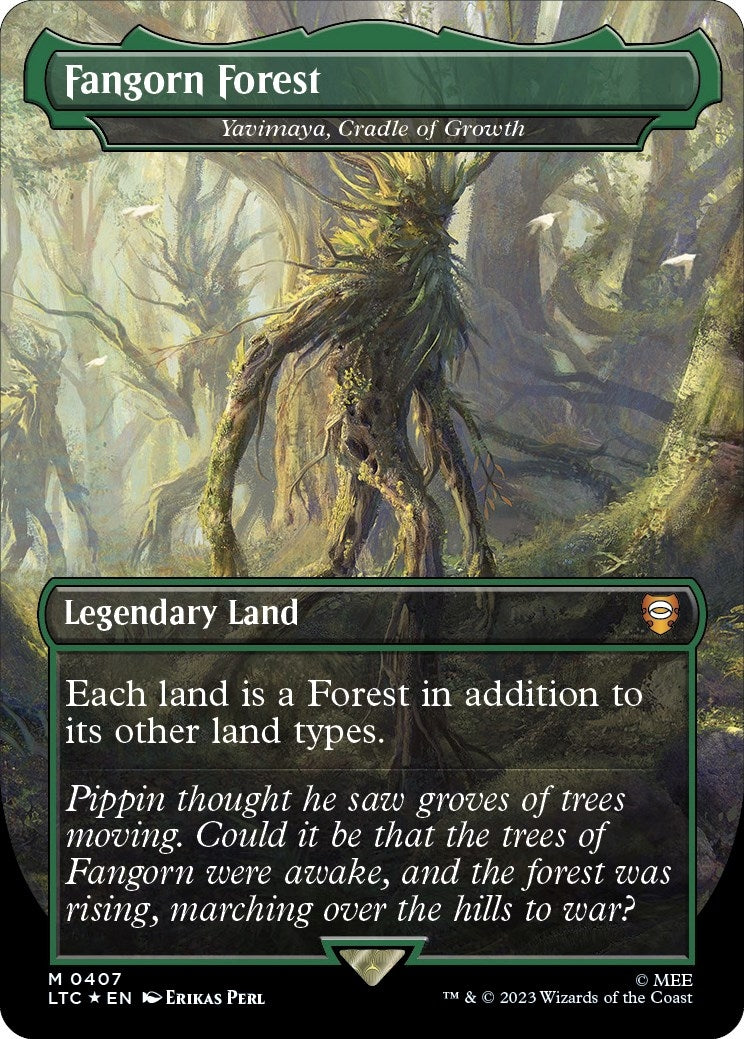 Image for Fangorn Forest - Yavimaya, Cradle of Growth (Borderless) (Surge Foil) (407) (LTC) - Magic: The Gathering