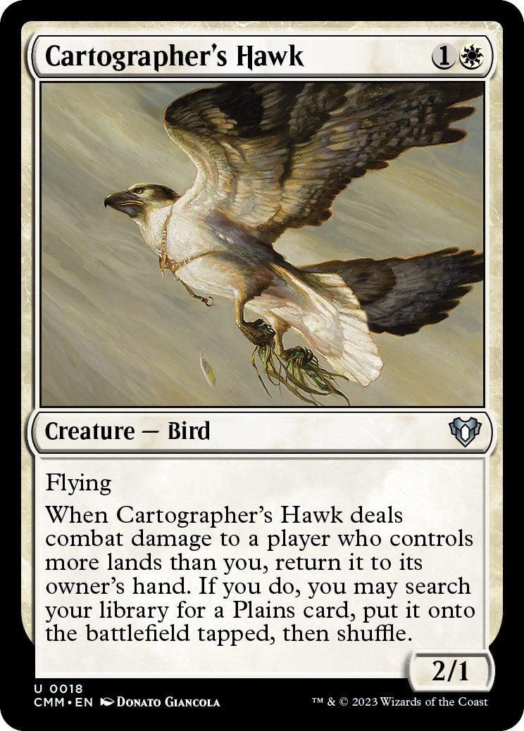 Image for Cartographer's Hawk (18) (CMM) - Magic: The Gathering