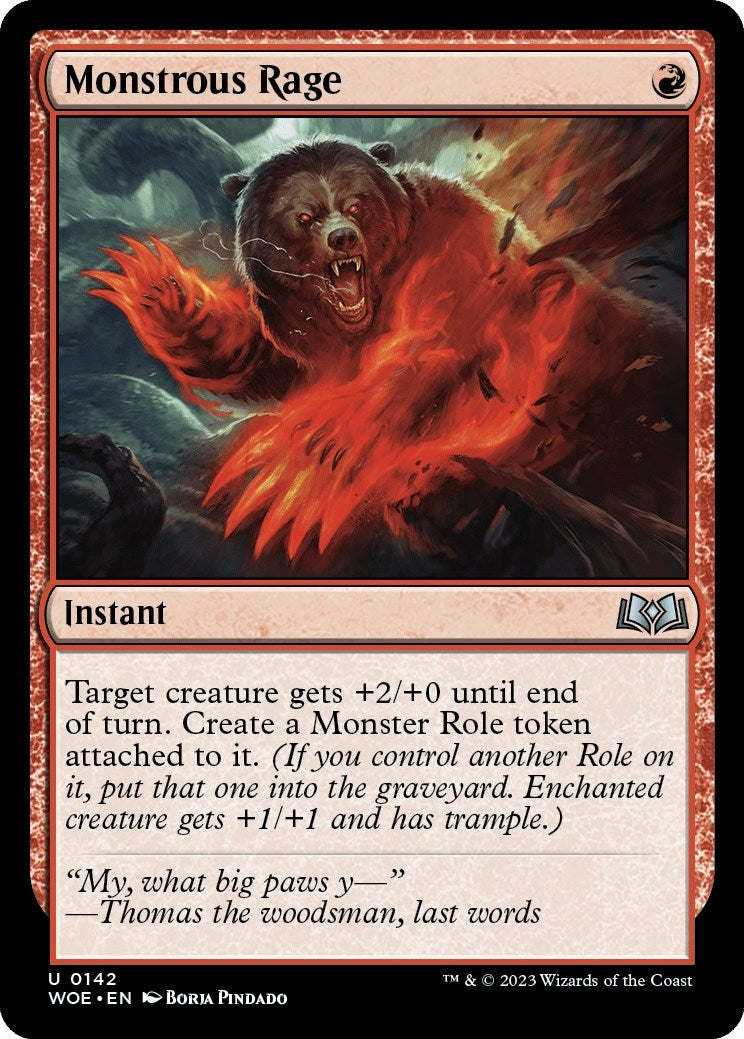 Image for Monstrous Rage (142) (WOE) - Magic: The Gathering