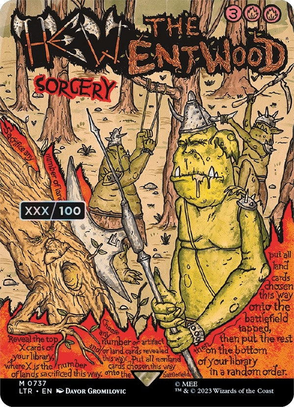 Image for Hew the Entwood (Borderless Poster) (Serial Numbered) (737) (LTR) - Magic: The Gathering
