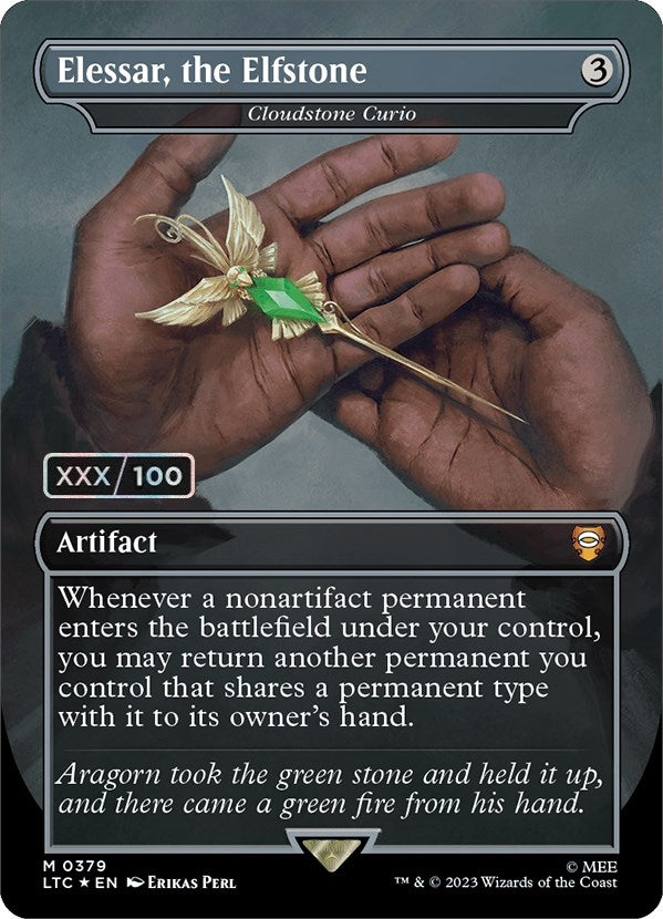 Image for Elessar, the Elfstone - Cloudstone Curio (Borderless) (Serial Numbered) (379) (LTC) - Magic: The Gathering