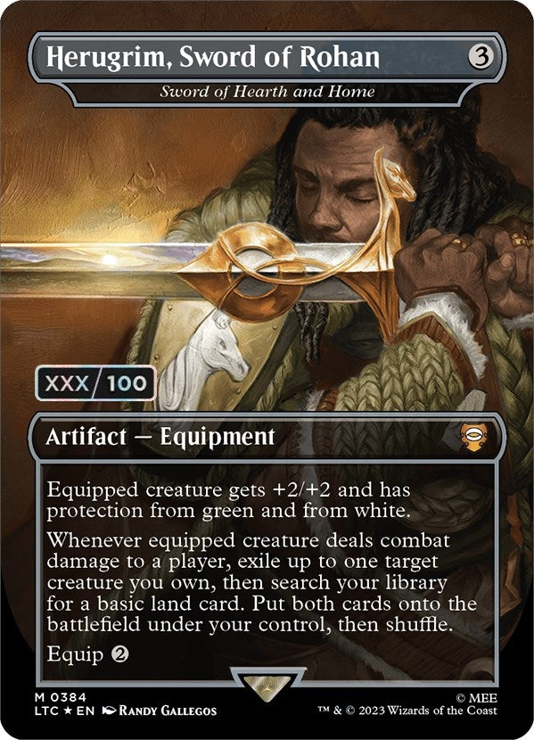 Image for Herugrim, Sword of Rohan - Sword of Hearth and Home (Borderless) (Serial Numbered) (384) (LTC) - Magic: The Gathering