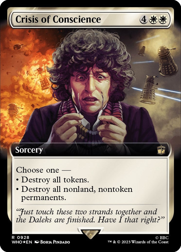 Image for Crisis of Conscience (Extended Art) (Surge Foil) (928) (WHO) - Magic: The Gathering