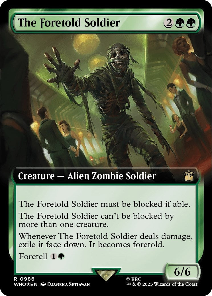 Image for The Foretold Soldier (Extended Art) (Surge Foil) (986) (WHO) - Magic: The Gathering