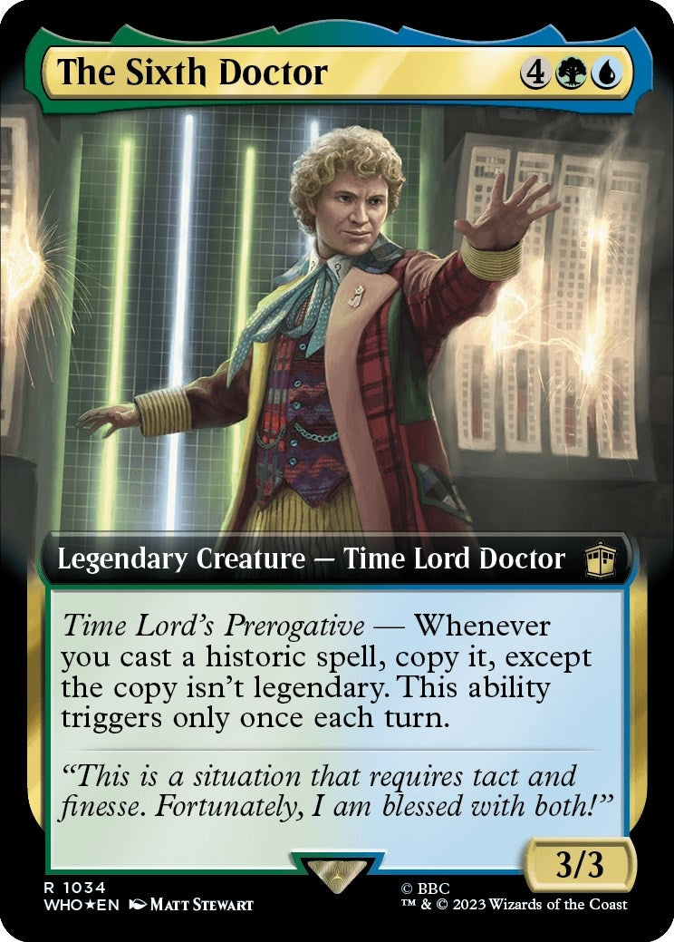 Image for The Sixth Doctor (Extended Art) (Surge Foil) (1034) (WHO) - Magic: The Gathering