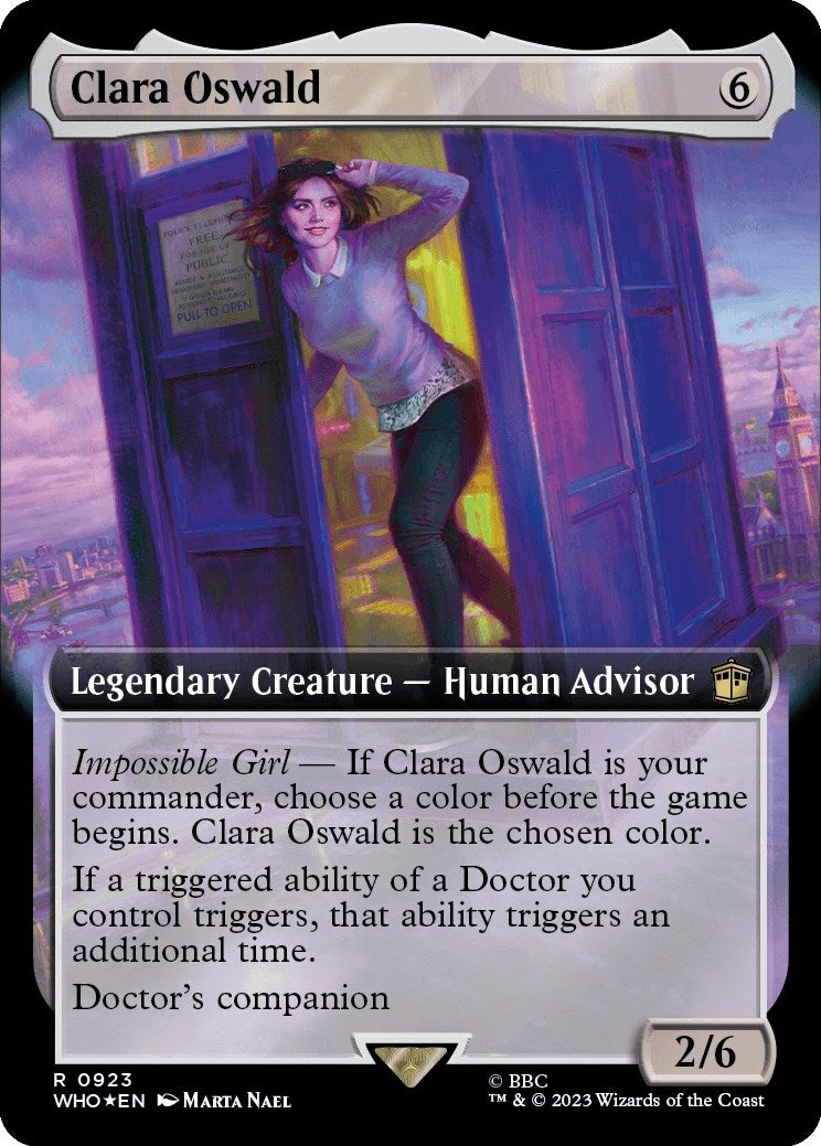 Image for Clara Oswald (Extended Art) (Surge Foil) (923) (WHO) - Magic: The Gathering