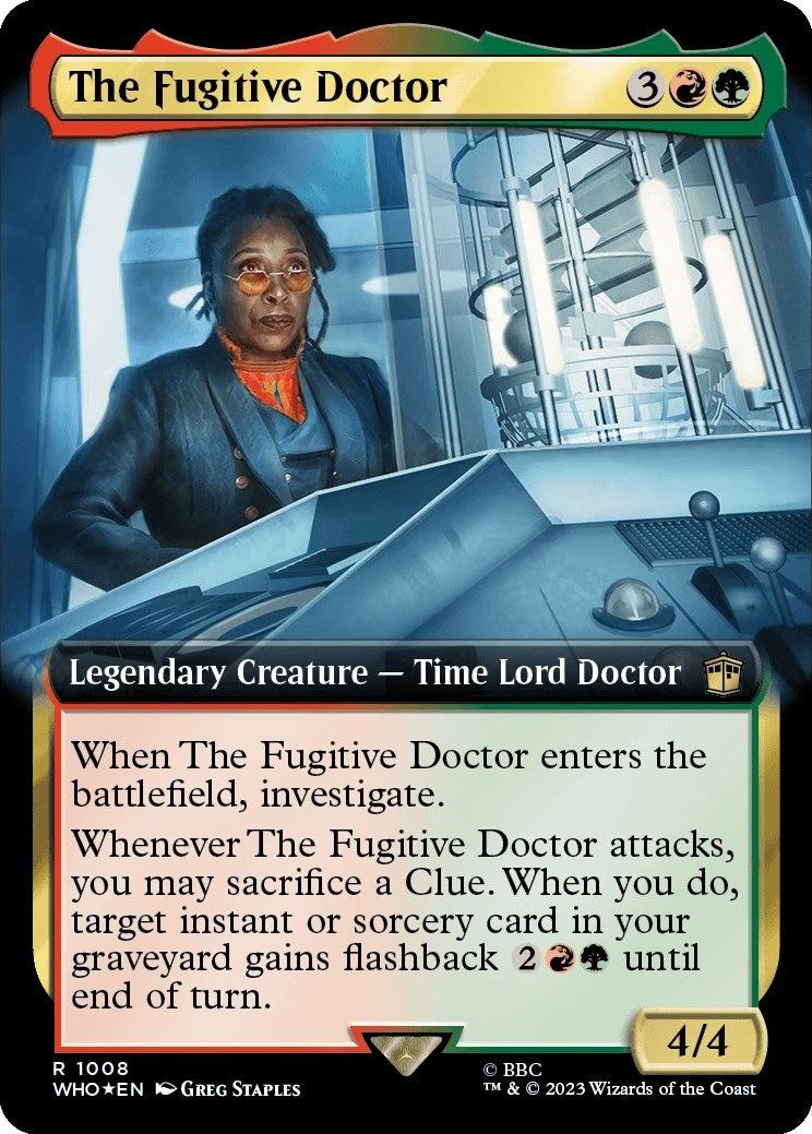 Image for The Fugitive Doctor (Extended Art) (Surge Foil) (1008) (WHO) - Magic: The Gathering