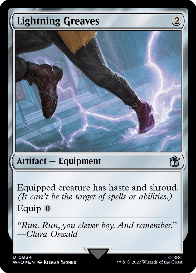Image for Lightning Greaves (Surge Foil) (834) (WHO) - Magic: The Gathering