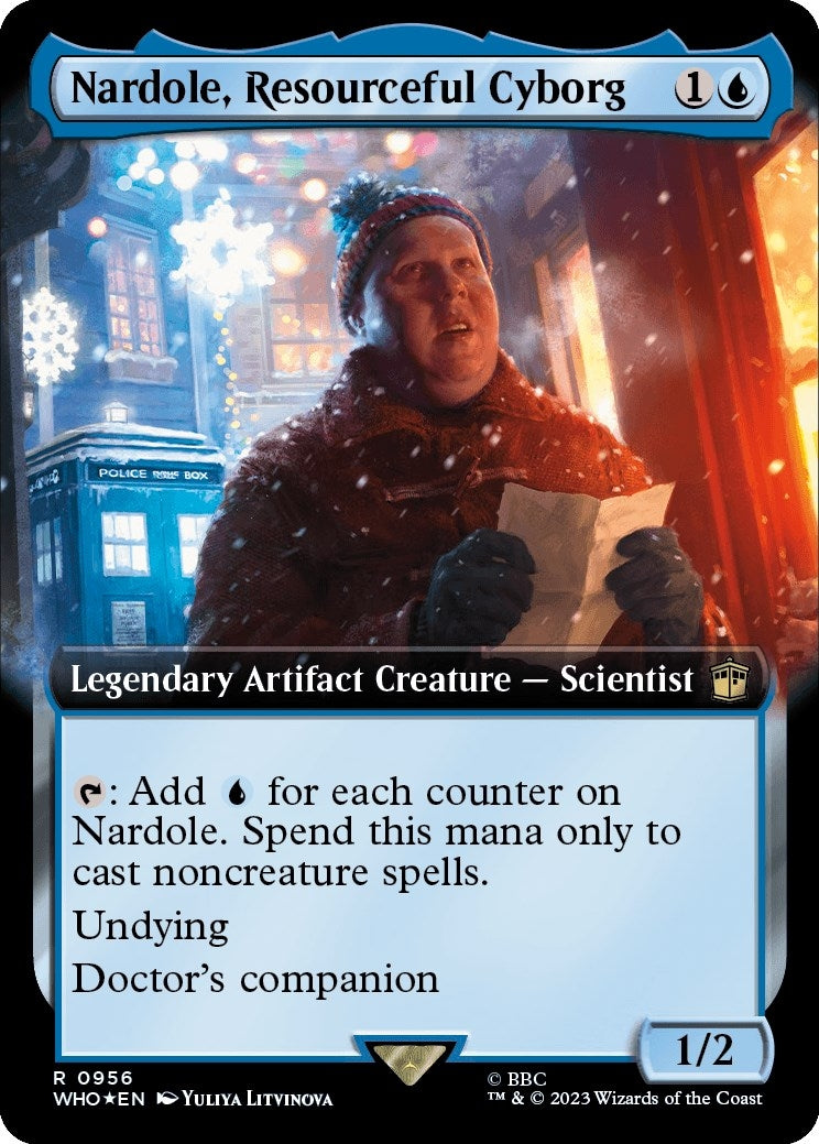 Image for Nardole, Resourceful Cyborg (Extended Art) (Surge Foil) (956) (WHO) - Magic: The Gathering