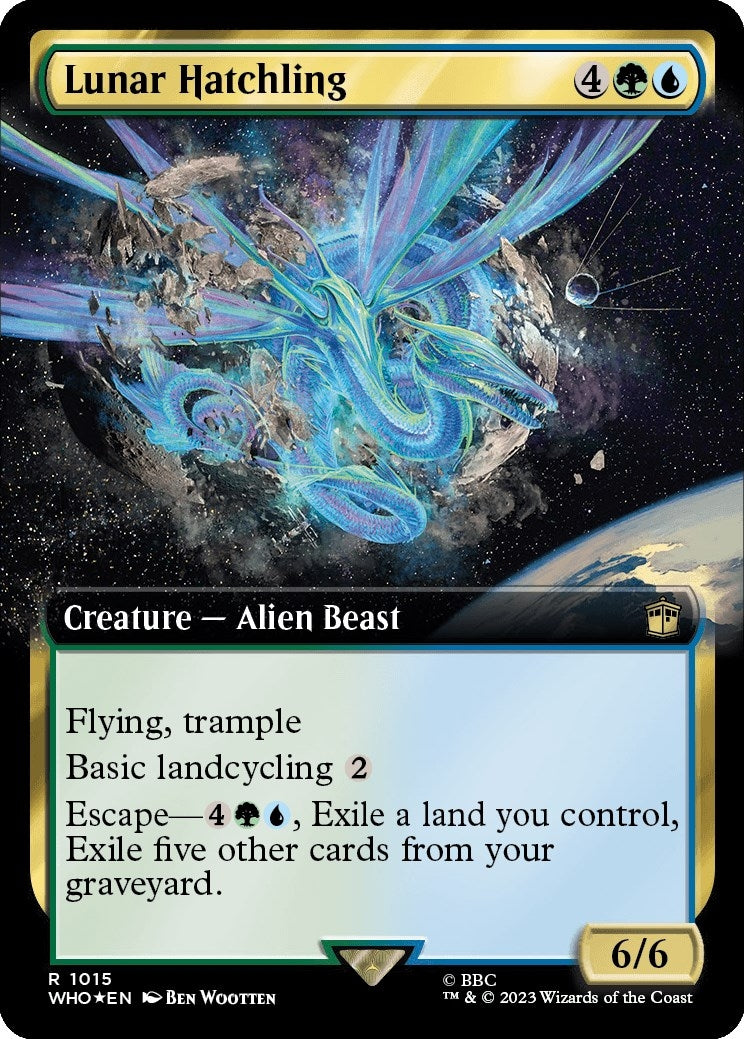 Image for Lunar Hatchling (Extended Art) (Surge Foil) (1015) (WHO) - Magic: The Gathering