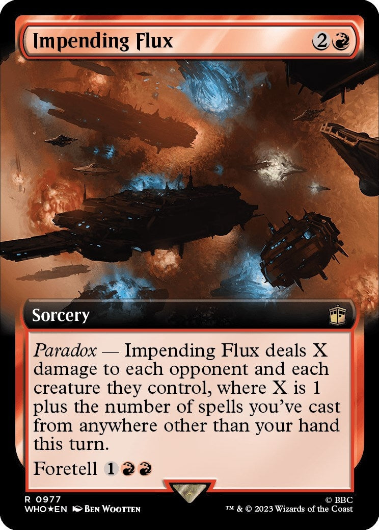 Image for Impending Flux (Extended Art) (Surge Foil) (977) (WHO) - Magic: The Gathering