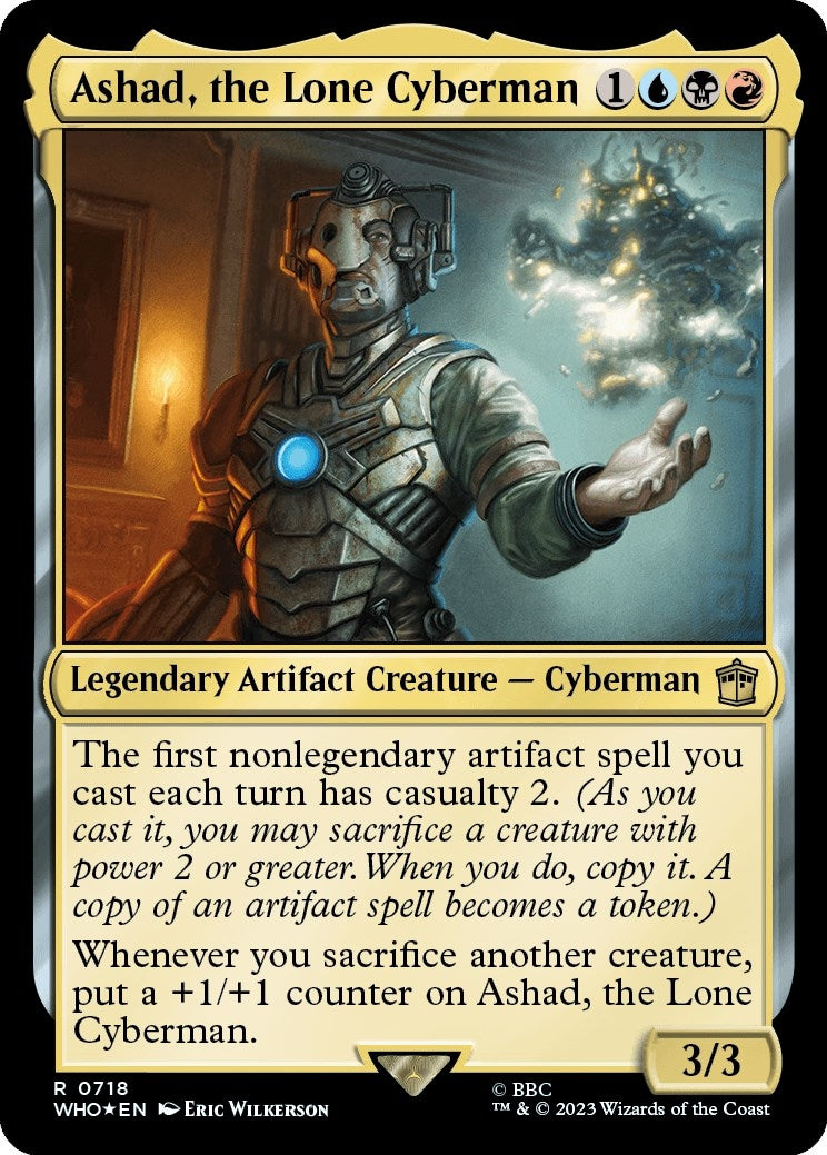 Image for Ashad, the Lone Cyberman (Surge Foil) (718) (WHO) - Magic: The Gathering