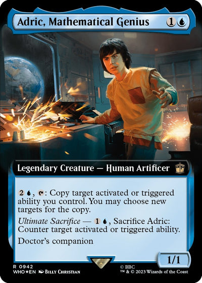 Adric, Mathematical Genius (Extended Art) (Surge Foil) (942) (WHO)