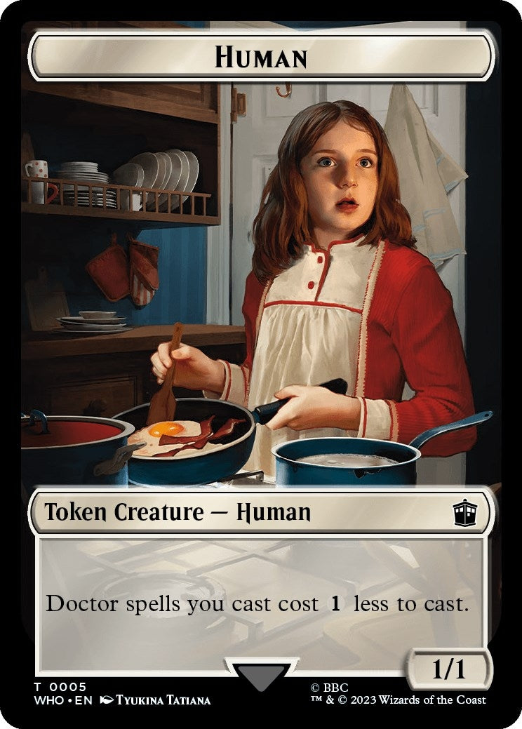 Image for Human (0005) // Alien Insect Double-Sided Token (5 // 19) (WHO) - Magic: The Gathering