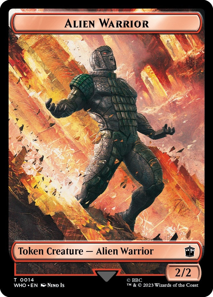 Image for Alien Warrior // Treasure (0030) Double-Sided Token (14 // 30) (WHO) - Magic: The Gathering