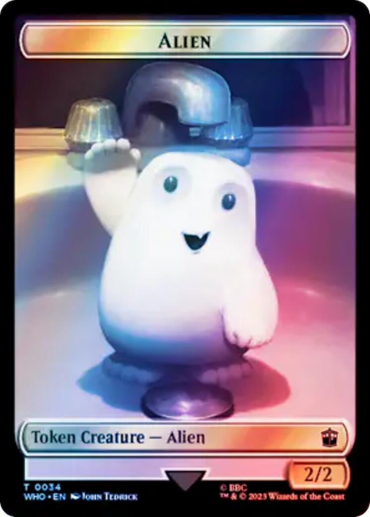 Image for Alien // Cyberman Double-Sided Token (Surge Foil) (34 // 56) (WHO) - Magic: The Gathering