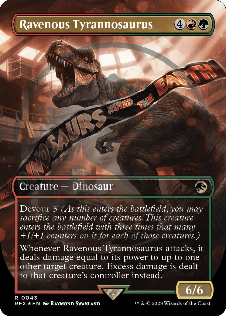 Image for Ravenous Tyrannosaurus (Borderless) (Emblem) (43) (REX) - Magic: The Gathering